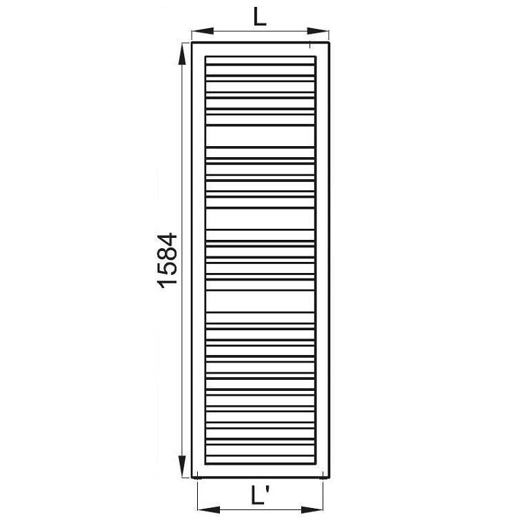 Immagine di Irsap ODDO scaldasalviette, 21 tubi, 3 intervalli, H.158,4 L.45 P.3,65 cm, colore bianco LEL045B01IR01NNN01