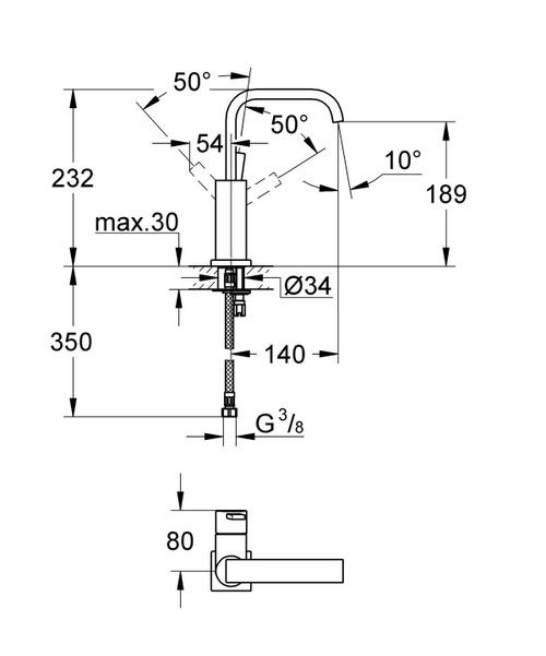 Miscelatore monocomando 
per lavabo