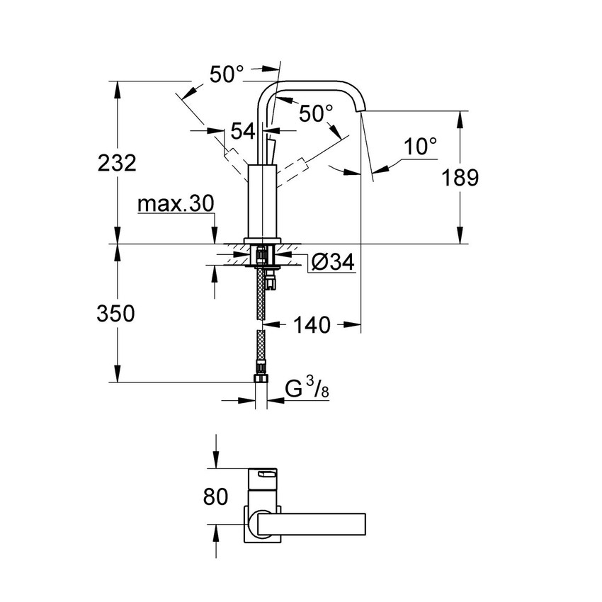 Miscelatore monocomando 
per lavabo