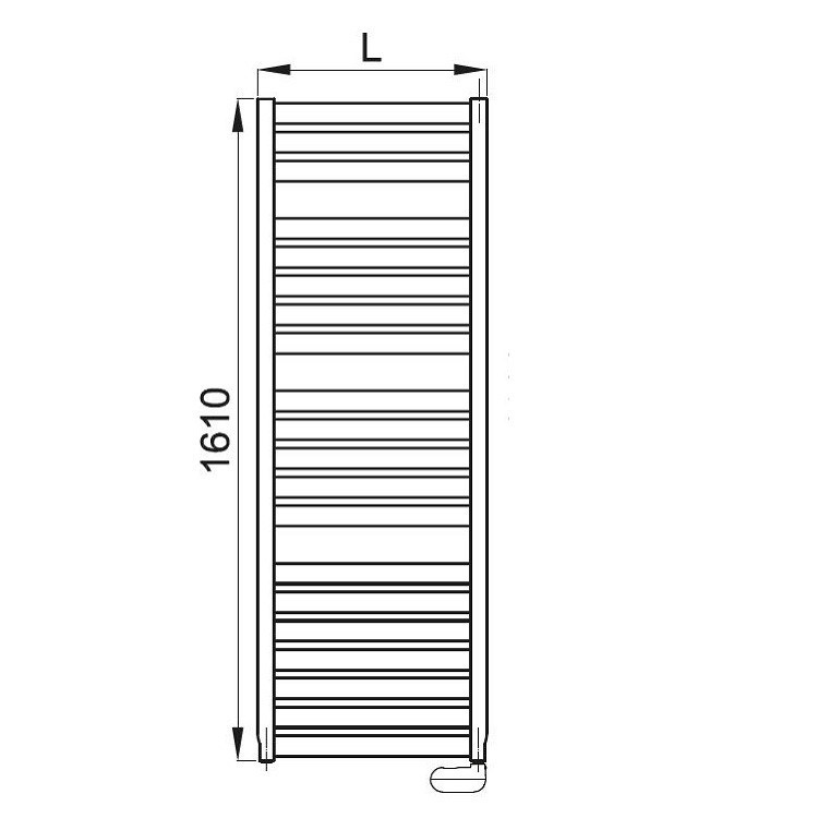 Immagine di Irsap VELA ELETTRICO scaldasalviette, 20 tubi, 3 intervalli, H.161 L.56 P.3 cm, con termostato elettronico, colore bianco VEL056K01IR01NNN01