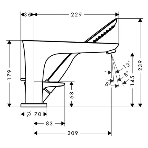 Immagine di Hansgrohe PURAVIDA rubinetteria 3 fori, monocomando, bordo vasca, finitura cromo 15432000