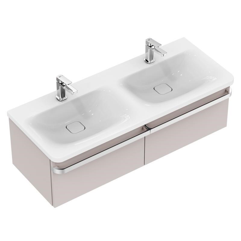 Immagine di Ideal Standard TONIC II mobile sottolavabo 120 x 44 x 35 cm con due cassetti a chiusura rallentata, finitura cipria laccato lucido R4305FC