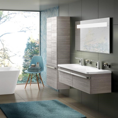 Immagine di Ideal Standard TONIC II mobile sottolavabo 120 x 44 x 35 cm con due cassetti a chiusura rallentata, finitura legno grigio R4305FE