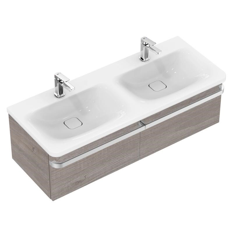 Immagine di Ideal Standard TONIC II mobile sottolavabo 120 x 44 x 35 cm con due cassetti a chiusura rallentata, finitura legno grigio R4305FE