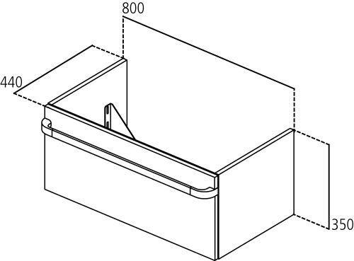 Immagine di Ideal Standard TONIC II mobile sottolavabo 80 x 44 x 35 cm con un cassetto a chiusura rallentata, finitura legno grigio R4303FE