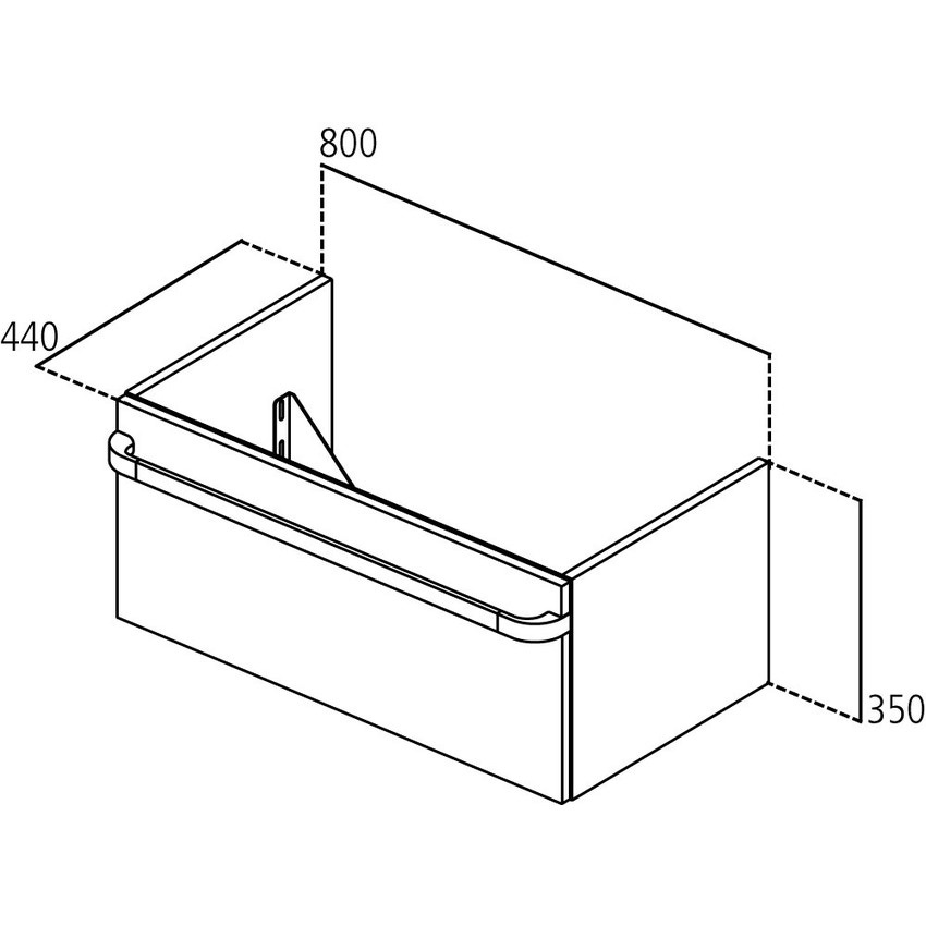 Immagine di Ideal Standard TONIC II mobile sottolavabo 80 x 44 x 35 cm con un cassetto a chiusura rallentata, finitura legno grigio R4303FE