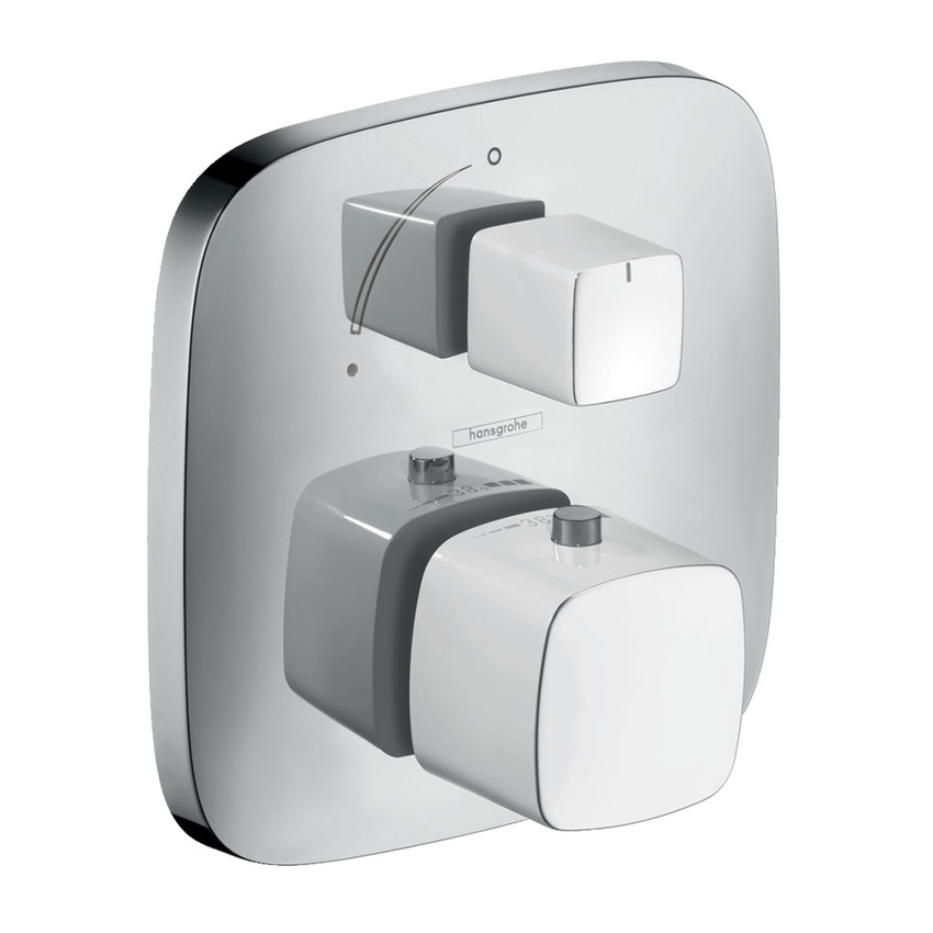 Immagine di Hansgrohe PURAVIDA miscelatore termostatico ad incasso con valvola d'arresto finitura bianco/cromo 15775400