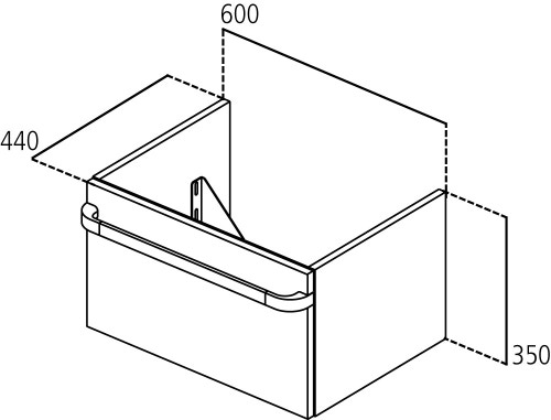 Immagine di Ideal Standard TONIC II mobile sottolavabo 60 x 44 x 35 cm con un cassetto a chiusura rallentata, finitura bianco laccato lucido R4302WG
