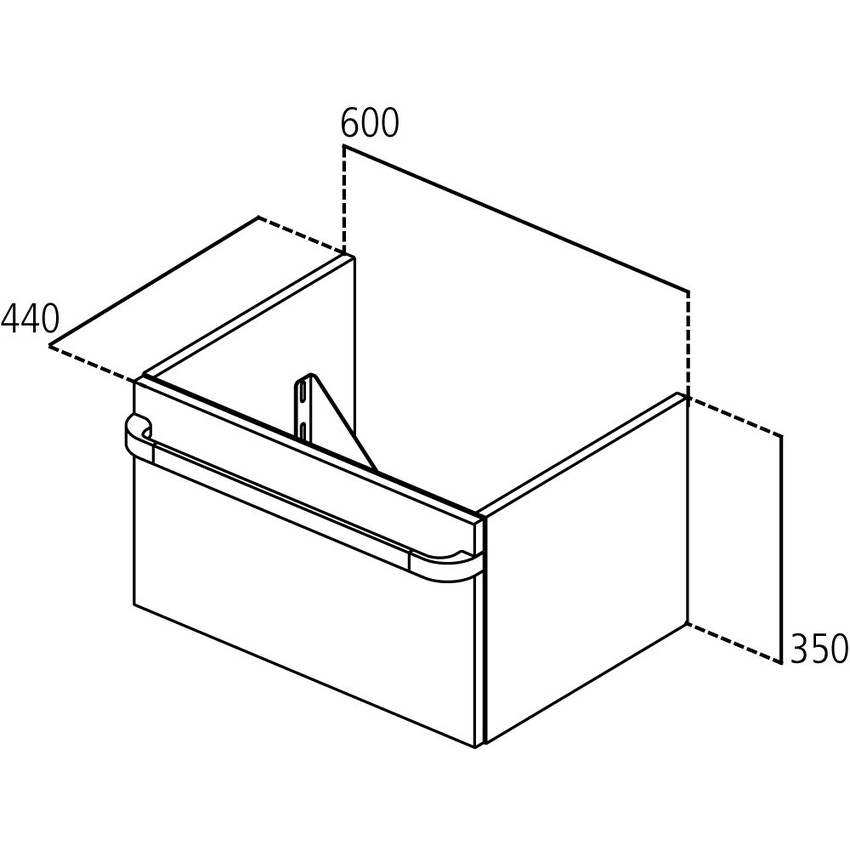 Immagine di Ideal Standard TONIC II mobile sottolavabo 60 x 44 x 35 cm con un cassetto a chiusura rallentata, finitura bianco laccato lucido R4302WG