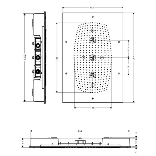 Immagine di Hansgrohe RAINDANCE RAINMAKER soffione doccia 680/460, 3 jet, senza illuminazione, finitura cromo 28417000