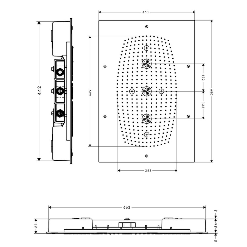 Immagine di Hansgrohe RAINDANCE RAINMAKER soffione doccia 680/460, 3 jet, senza illuminazione, finitura cromo 28417000