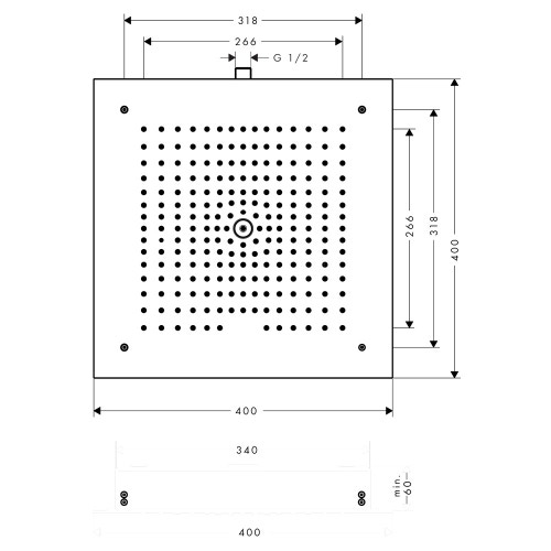 Immagine di Hansgrohe RAINDANCE E soffione doccia 400/400 1jet finitura cromo 26252000