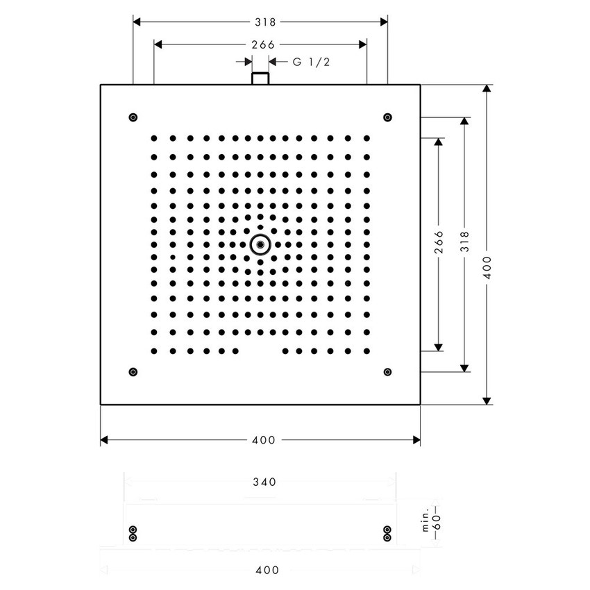 Immagine di Hansgrohe RAINDANCE E soffione doccia, 1 jet, EcoSmart 9 l/min, finitura cromo 26253000