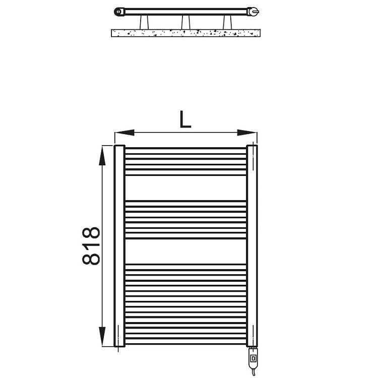 Immagine di Irsap ARES ELETTRICO scaldasalviette, 15 tubi, 2 intervalli, H.81,8 L.58 P.3 cm, con interruttore ON/OFF, colore bianco EIS058I01IR01NNN03