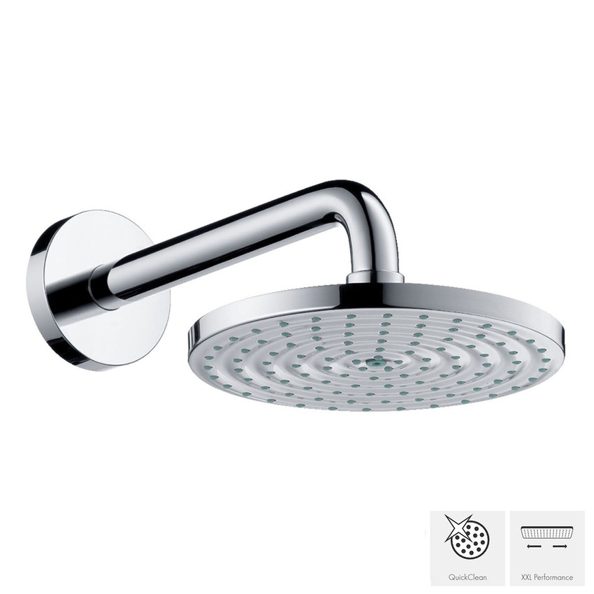 Immagine di Hansgrohe RAINDANCE S soffione doccia 180 1jet con braccio doccia finitura cromo 27471000