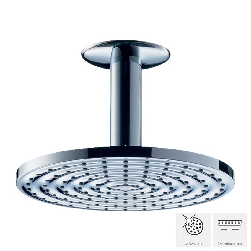 Immagine di Hansgrohe RAINDANCE S soffione doccia 180 1jet con connessione soffitto finitura cromo 27472000
