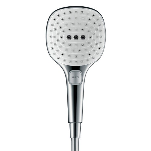 Immagine di Hansgrohe RAINDANCE SELECT E doccetta 120, 3 jet, finitura cromo e bianco 26520400