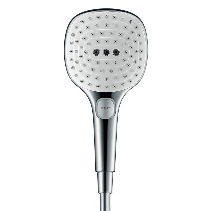 Immagine di Hansgrohe RAINDANCE SELECT E doccetta 120, 3 jet, finitura cromo e bianco 26520400