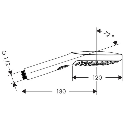 Immagine di Hansgrohe RAINDANCE SELECT E doccetta 120, 3 jet, EcoSmart 9 l/min, finitura cromo e bianco 26521400