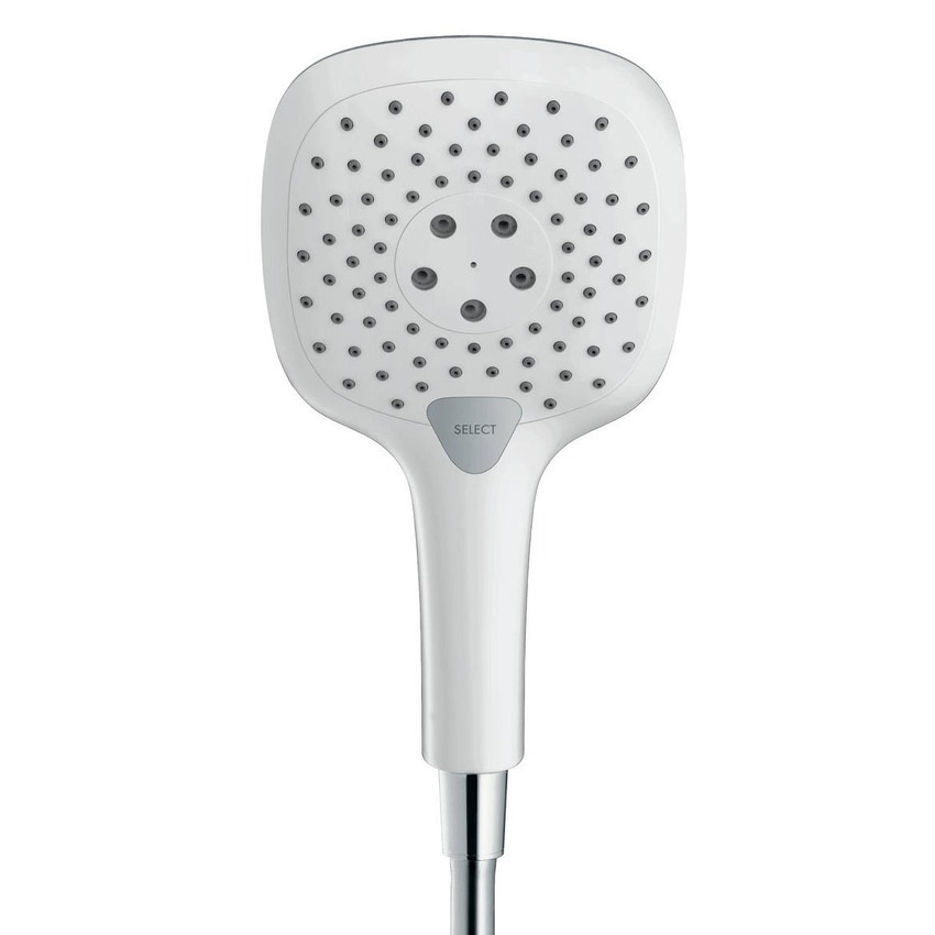 Immagine di Hansgrohe RAINDANCE SELECT E doccetta 150, 3 jet, finitura cromo e bianco 26550400