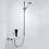 Immagine di Hansgrohe RAINDANCE SELECT E set doccia 120, 3 jet, con asta doccia 90 cm e portasapone, finitura cromo e bianco 26621400