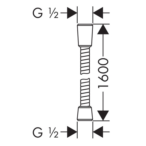 Immagine di Hansgrohe SENSOFLEX flessibile doccia in metallo 160 cm, finitura cromo 28136000