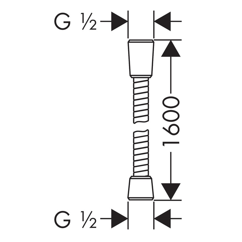 Immagine di Hansgrohe SENSOFLEX flessibile doccia in metallo 160 cm, finitura cromo 28136000