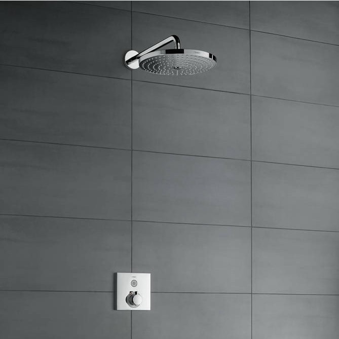 Immagine di Hansgrohe RAINDANCE SELECT S soffione doccia 240, 2 jet, con braccio doccia, finitura cromo e bianco 26466400