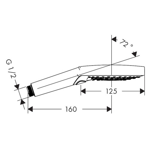 Immagine di Hansgrohe RAINDANCE SELECT S doccetta 120, 3 jet, EcoSmart 9 l/min, finitura cromo e bianco 26531400