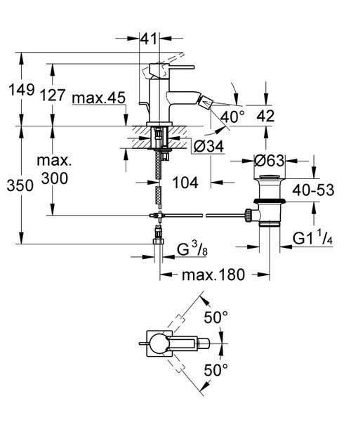 Miscelatore monocomando
per bidet