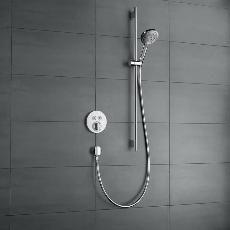 Immagine di Hansgrohe RAINDANCE SELECT S set doccia 120, 3 jet, EcoSmart 9 l/min, con asta doccia 90 cm e portasapone, finitura cromo 26633000