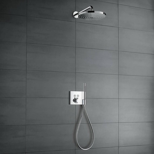 Immagine di Hansgrohe RAINDANCE SELECT S soffione doccia 300, 2 jet, con braccio doccia, finitura cromo e bianco 27378400