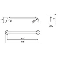 Immagine di Blutech Maniglione lineare, 7,5x67,5x11cm, verniciato bianco BT0003