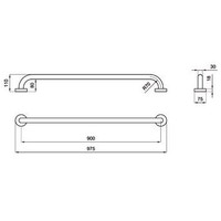 Immagine di Blutech Maniglione lineare, 7,5x97,5x11cm, verniciato bianco BT0005