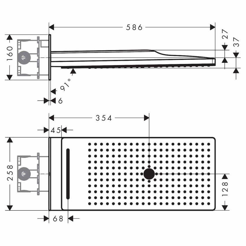 Immagine di Hansgrohe RAINMAKER SELECT soffione doccia 580, 3 jet, finitura cromo e bianco 24001400
