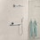 Immagine di Hansgrohe RAINMAKER SELECT soffione doccia 460, 1 jet, con braccio doccia, finitura cromo e bianco 24003400
