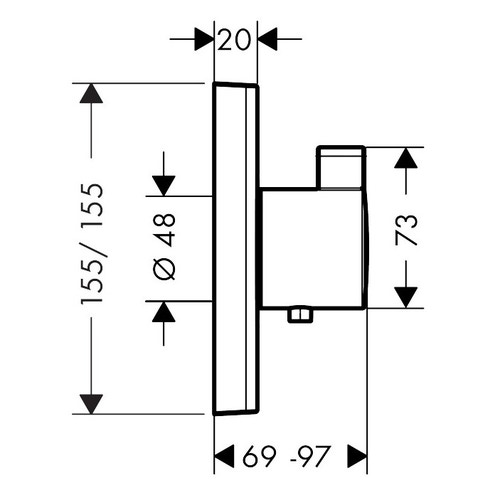 Immagine di Hansgrohe SHOWER SELECT miscelatore termostatico, ad incasso, ad alta portata, finitura cromo 15760000
