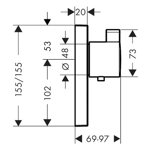 Immagine di Hansgrohe SHOWER SELECT miscelatore termostatico, ad incasso, ad alta portata, per 1 utenza e utenza opzionale, finitura cromo 15761000