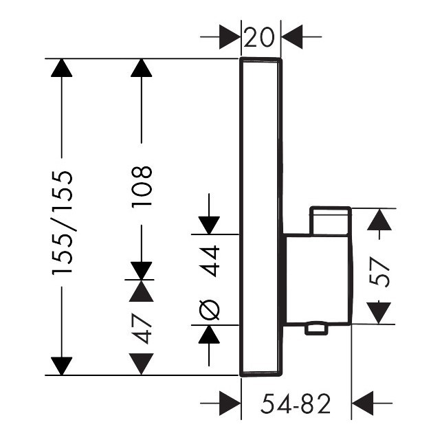 Immagine di Hansgrohe SHOWER SELECT miscelatore termostatico, ad incasso, per 2 utenze, finitura cromo 15763000