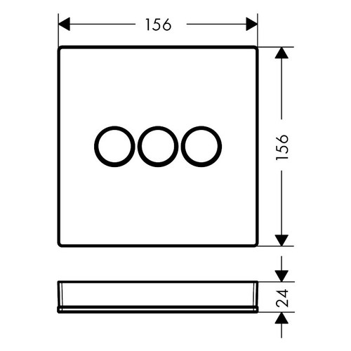 Immagine di Hansgrohe SHOWER SELECT GLASS set esterno, ad incasso, per 3 utenze, finitura cromo e bianco 15736400