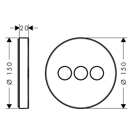 Immagine di Hansgrohe SHOWER SELECTS set esterno ad incasso, per 3 utenze, finitura cromo 15745000