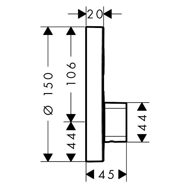Immagine di Hansgrohe SHOWER SELECT S miscelatore ad incasso, con 1 utenza, finitura cromo 15747000