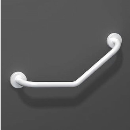 Immagine di Blutech Maniglione angolare a 45° piccolo destro, 16,5x53x11cm, verniciato bianco BT0007