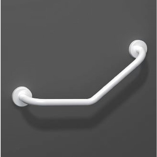 Immagine di Blutech Maniglione angolare a 45° piccolo destro, 16,5x53x11cm, verniciato bianco BT0007