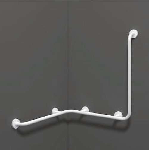 Immagine di Blutech Maniglione combinato con montante a sinistra, 75,25x75,25x77,25cm, verniciato bianco BT0017