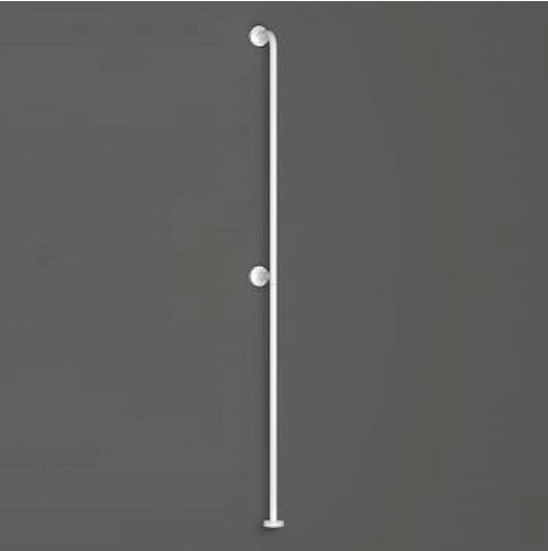 Immagine di Blutech Corrimano verticale da parete a pavimento, 7,5x187,5x16,5cm, verniciato bianco BT0016