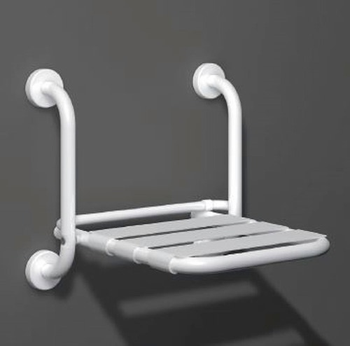 Immagine di Blutech Sedile ribaltabile per doccia, 42,5x47,5x45cm, verniciato bianco BT0038