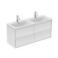 Immagine di Ideal Standard CONNECT AIR mobile sottolavabo 120 cm con 4 cassetti, finitura bianco lucido (esterno) e bianco matt (interno) E0822B2