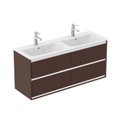 Immagine di Ideal Standard CONNECT AIR mobile sottolavabo 120 cm con 4 cassetti, finitura marrone scuro matt (esterno) e bianco matt (interno) E0822VY