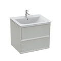 Immagine di Ideal Standard CONNECT AIR mobile sottolavabo 60 cm con 2 cassetti, finitura grigio lucido (esterno) e bianco matt (interno) E0818EQ